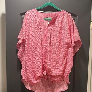 Chico's Red and White Striped Blouse